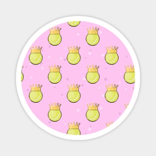 King Tennis - Seamless Pattern on Pink Background Magnet